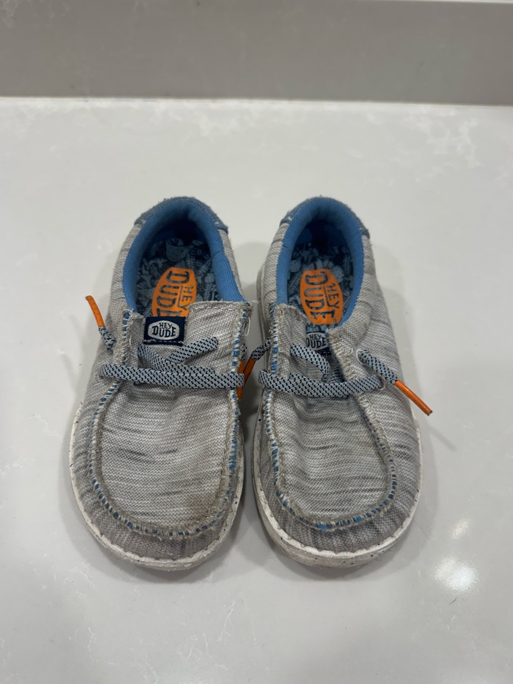 HEYDUDE Kids Wally Toddler Stretch Jersey Casual Shoes Gray Size 8